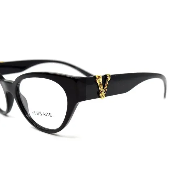 NEW VERSACE VE3282 GB1 BLACK WOMEN AUTHENTIC EYEGLASSES FRAME - Picture 12 of 13